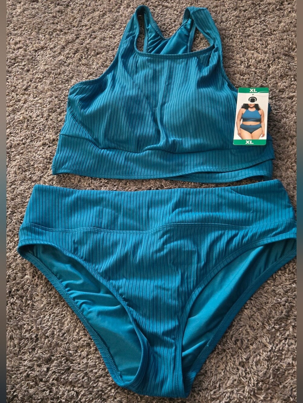 N Swimwear Woman's Two Piece Blue Swim Suit Size XL  NEW WITH TAG Plus Size